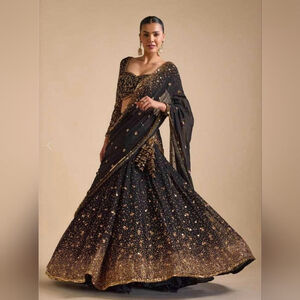 Elegant Black and Gold Women's Lehenga Choli
